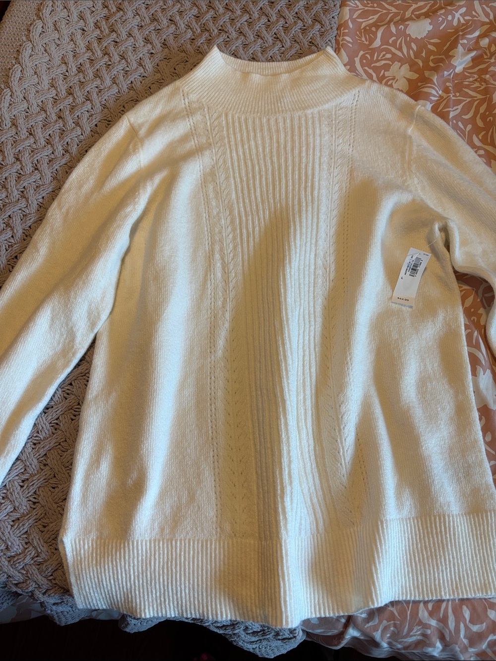 Old Navy Cream Cable-Detail Mock Neck Sweater